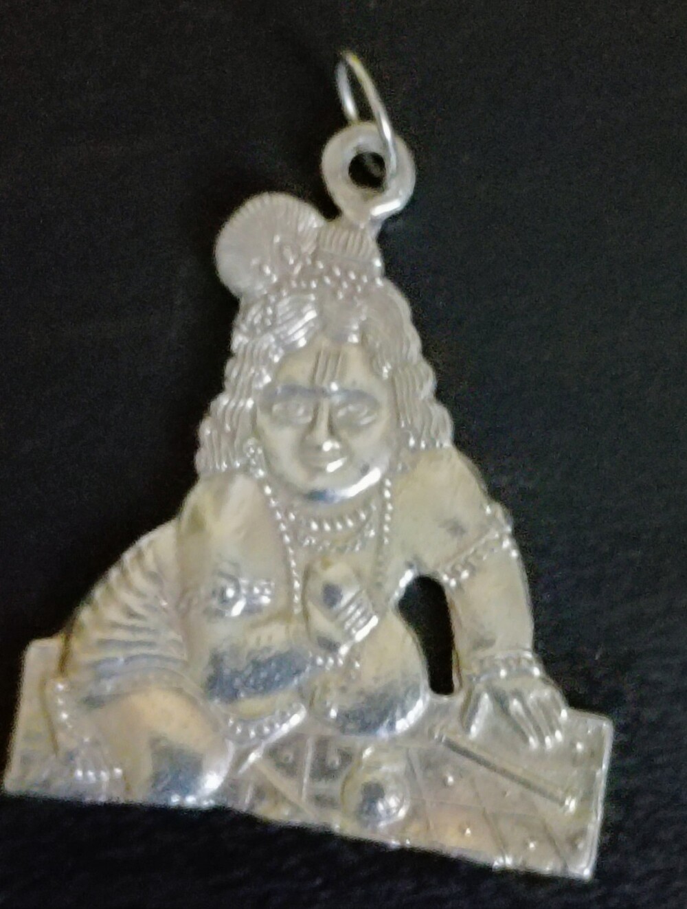 Vintage Sterling Silver Laddu Gopal Hindu Pendant